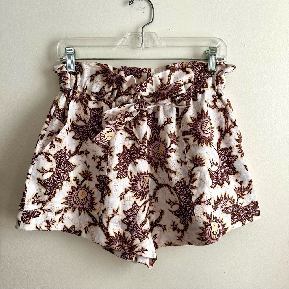 A.L.C. • Malcolm 100% Linen Floral-Print Shorts